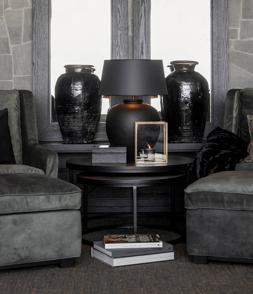 MASON 2pk Coffee Table Black Oak 