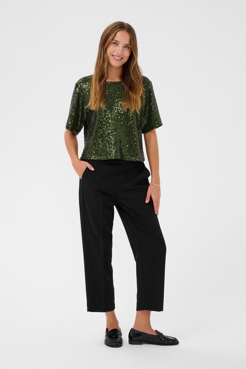 KAmiranda sequin blouse, ivy green
