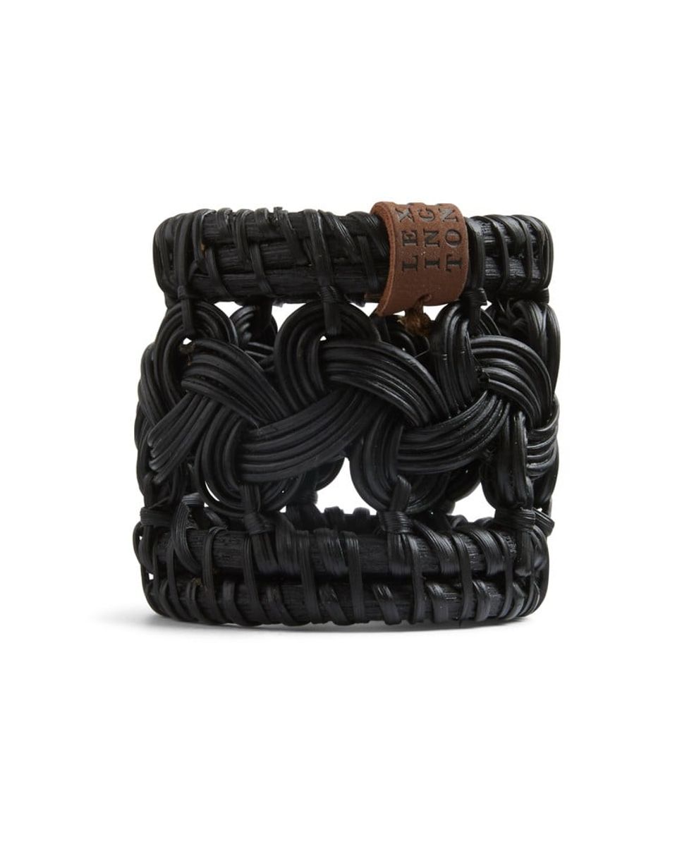 Black rattan napkin ring