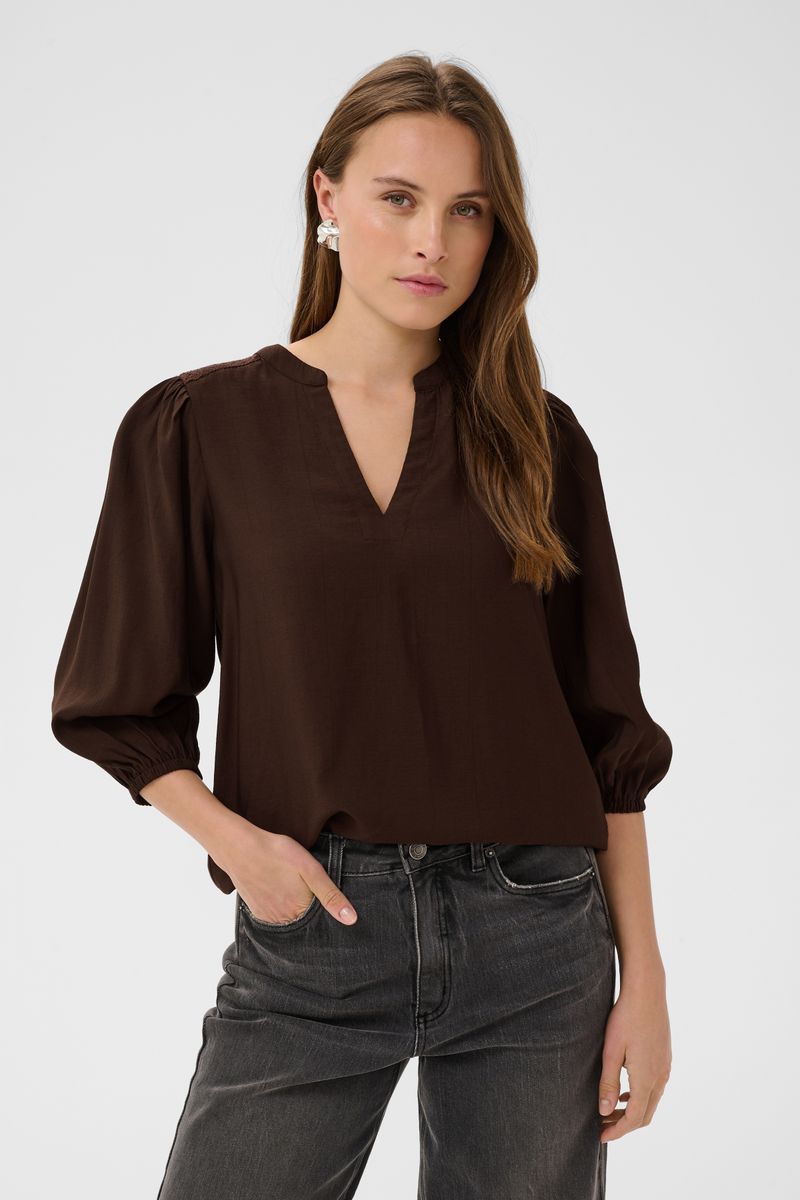 KAalberta blouse, coffee bean/brown