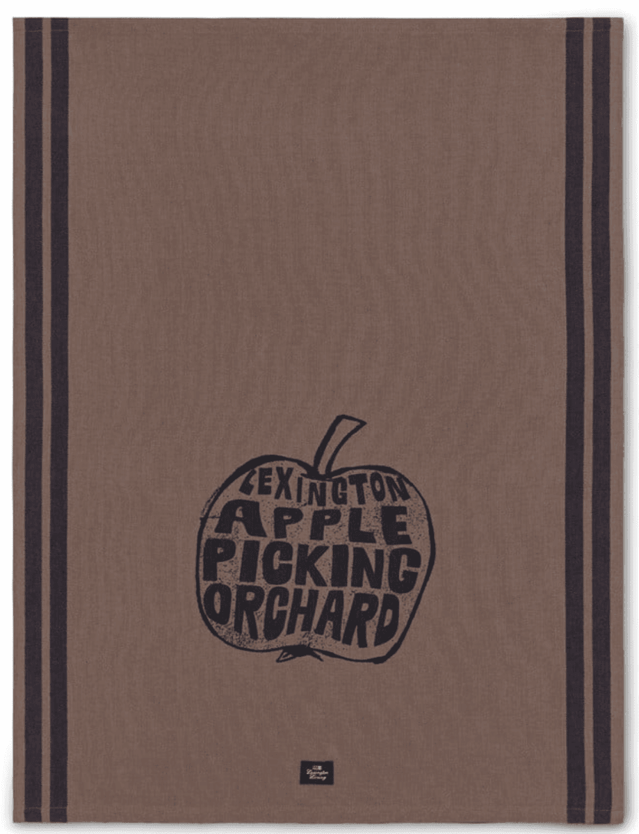 Apple organic cotton kitchen towel, stone/black