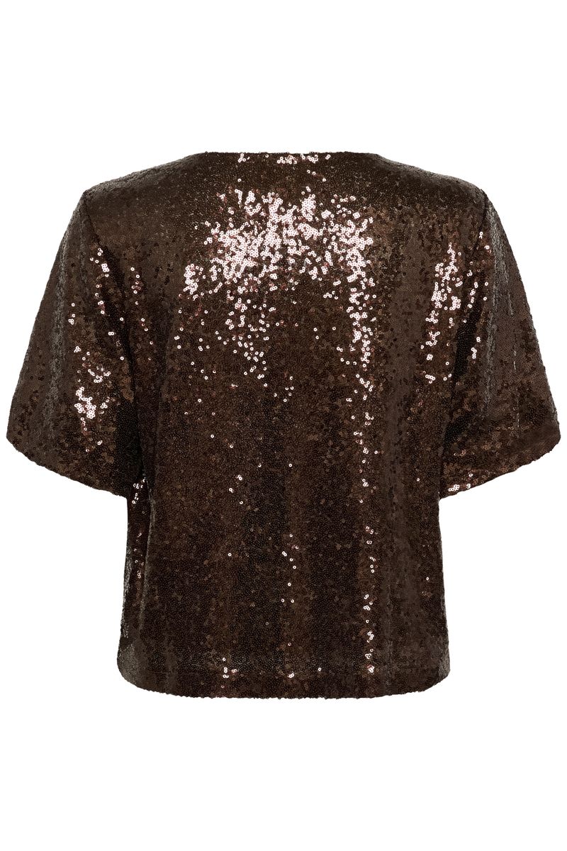 KAmiranda sequin blouse, black coffee