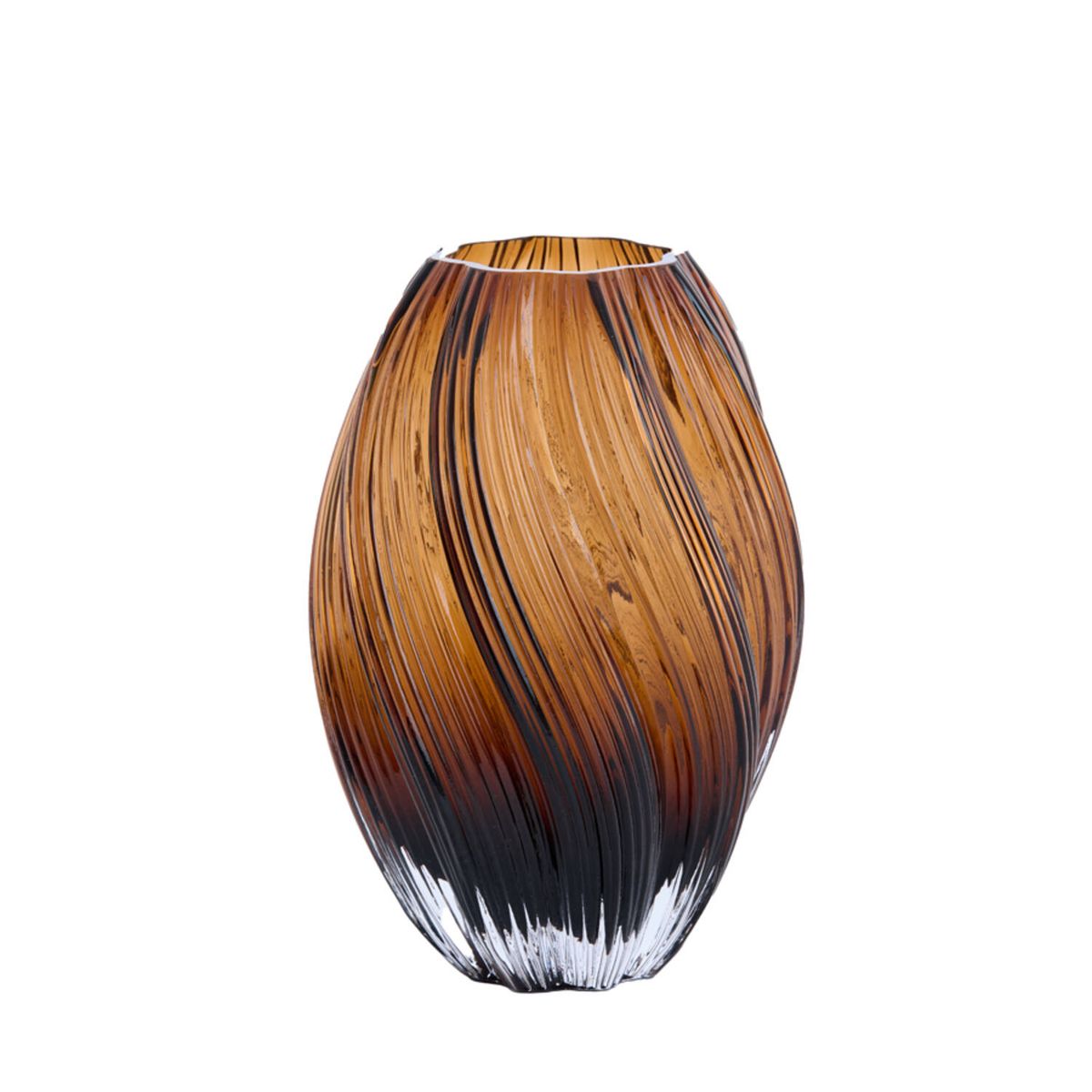Zenia vase, glass dark brown