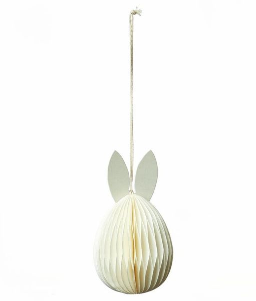 Hovedbilde Kanin i papir med heng, white