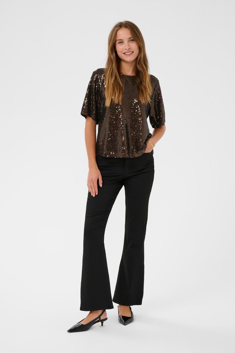 KAmiranda sequin blouse, black coffee