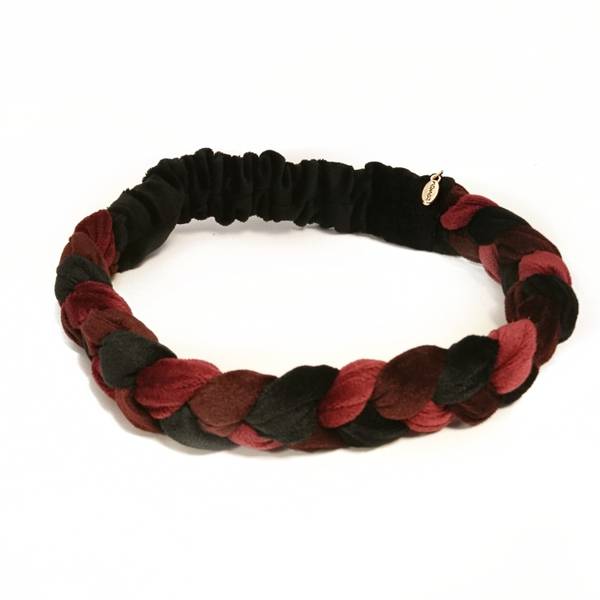 Hovedbilde Hårbånd Flettet Flerfarget Burgunder