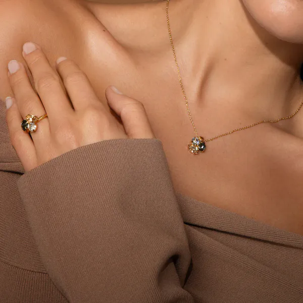 Hovedbilde Ana necklace gold, black golden combo