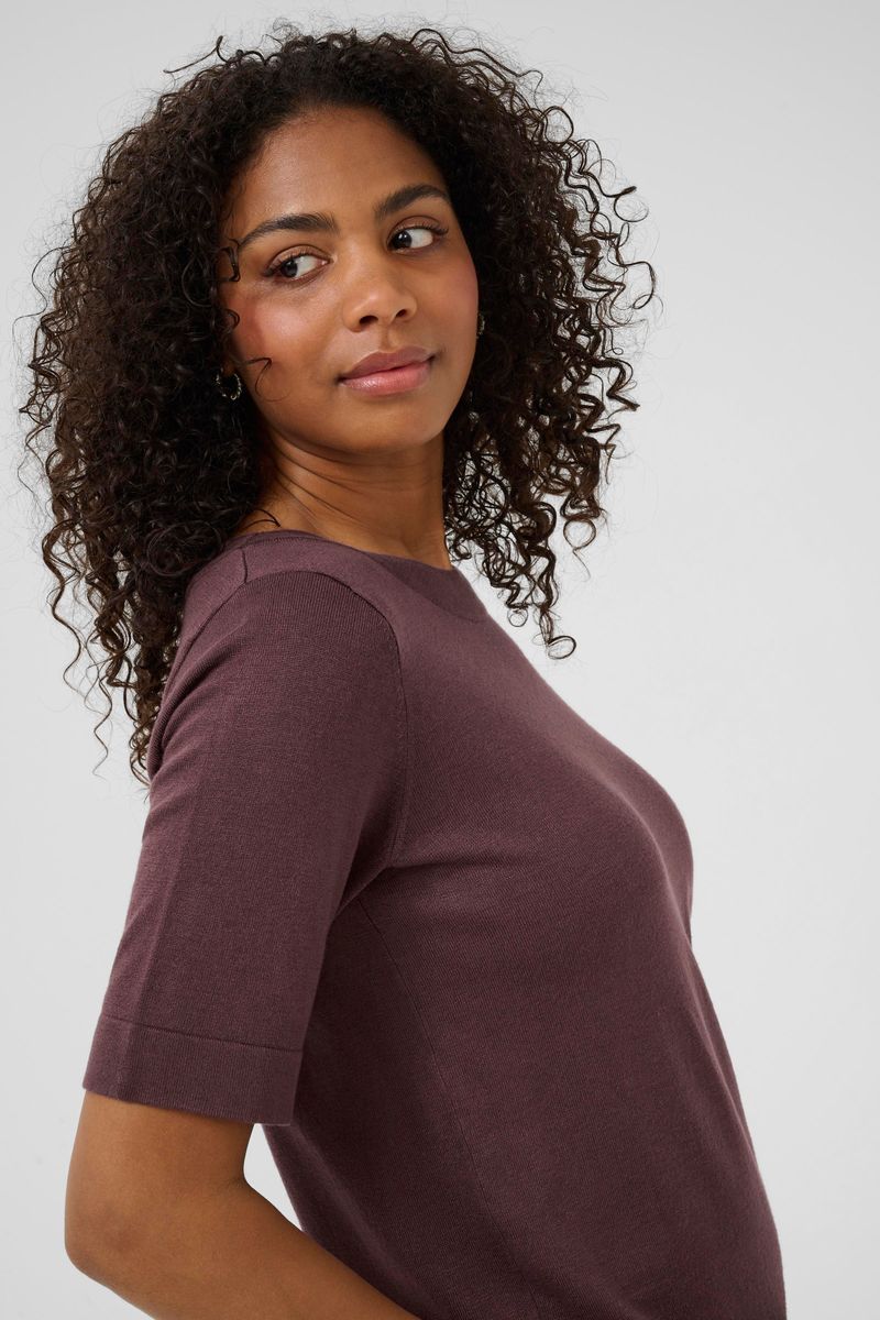 KAlizza boatneck solid pullover, fudge