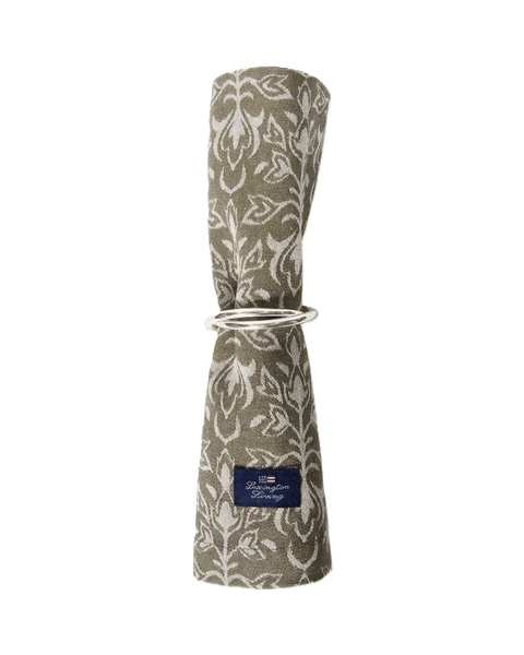 Hovedbilde Ornament jaquard tøyserviett, beige/dark olive