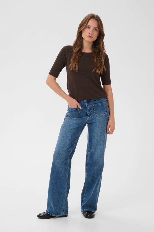 KAlizza boatneck solid pullover, coffee bean