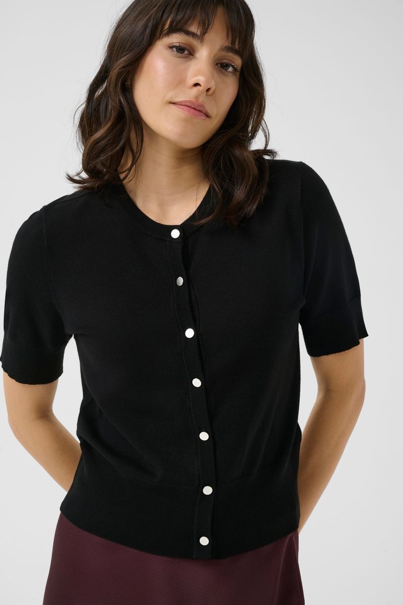 KAlizza short sleeve cardigan, black deep