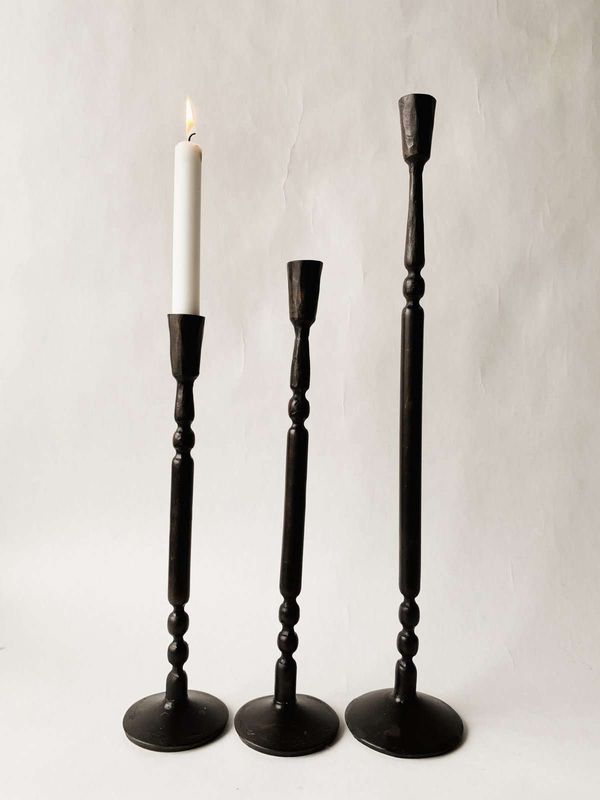Lysestake Støpejern, Sort, 54 cm