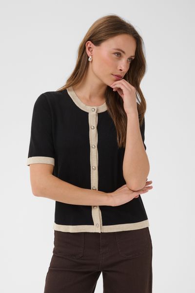 Hovedbilde KAlizza contrast cardigan, black deep