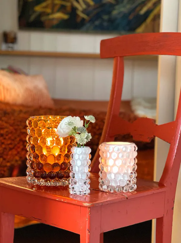 Hurricane Lamp Boule Large, Amber