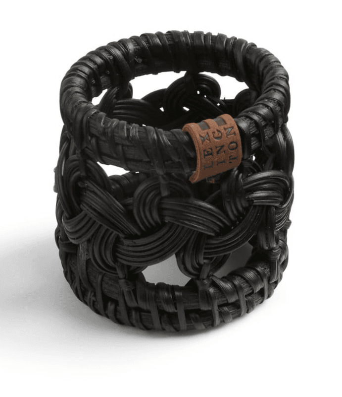 Black rattan napkin ring