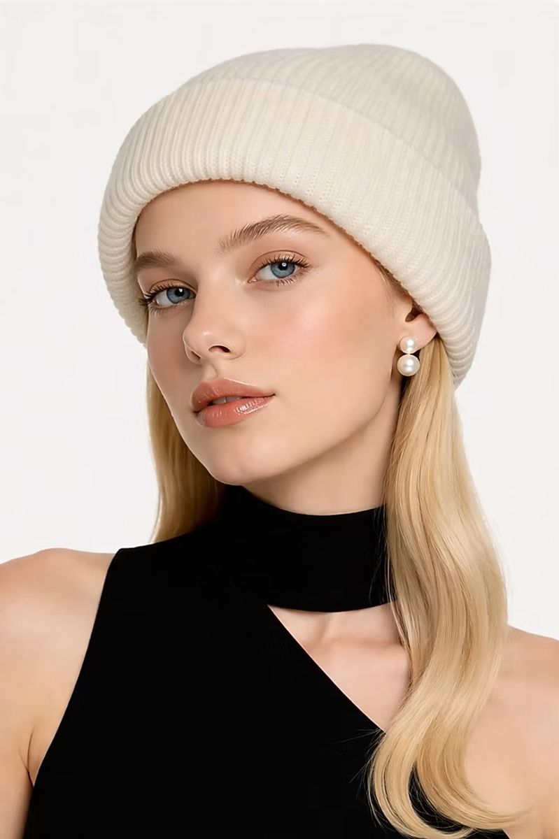 Beanie, hvit